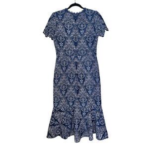 Shoshanna Blue and White Midi Dress